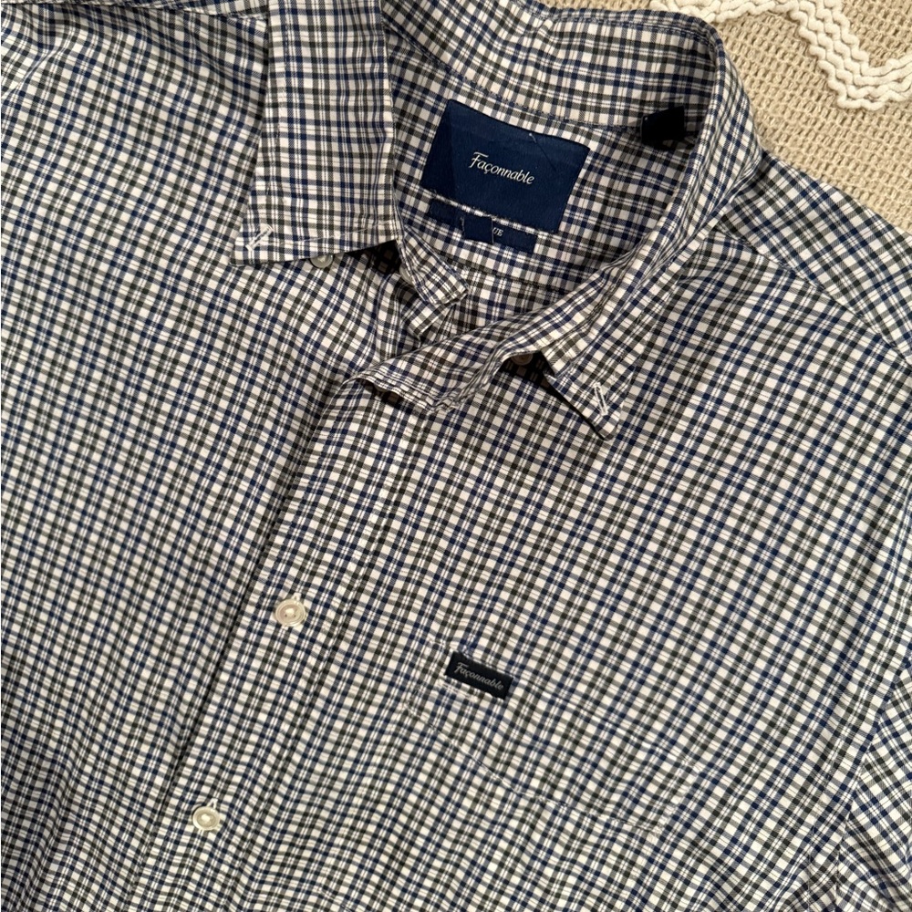 Faconnable classique Men's Plaid button Shirt